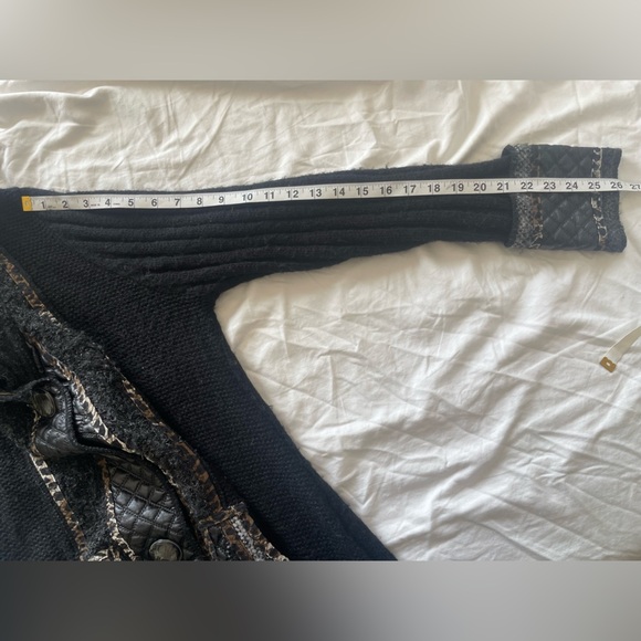 Vintage Monroe & Main Quilted Faux Leather Trim animal print Cardigan Jacket - Picture 16 of 16